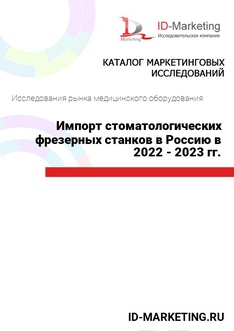 Импорт стоматологических фрезерных станков в Россию в 2022 - 2023 гг.